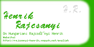 henrik rajcsanyi business card